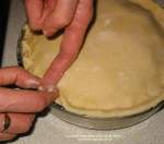 Crimp the pastry edges