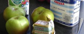 Ingredients for apple crumble