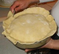 Pastry on top of apple pie