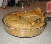 A delicious slice of apple pie