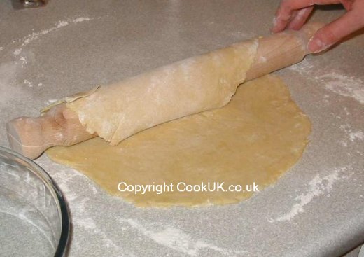 Transferring pastry on a rolling pin 1