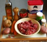 Ingredients for beef casserole