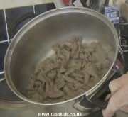 Frying off beef