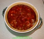 Borsch in a casserole.