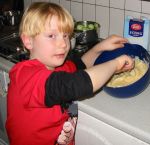 Mix ingredients for butterfly cakes