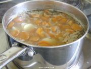 Carrot soup cooking