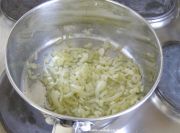 Frying onions in a pan