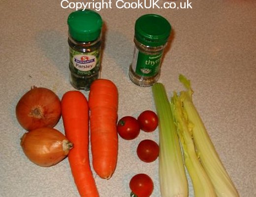 chicken soup can. to the chicken soup stock,