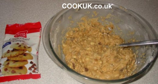 Mixing ingredients for Chocolate Chip Cookies