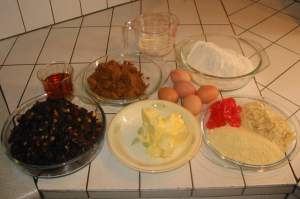 Blending Christmas Cake ingredients. Click picture to enlarge. Copyright David Marks.