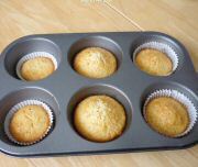Cupcakes baked in a metal muffin tray