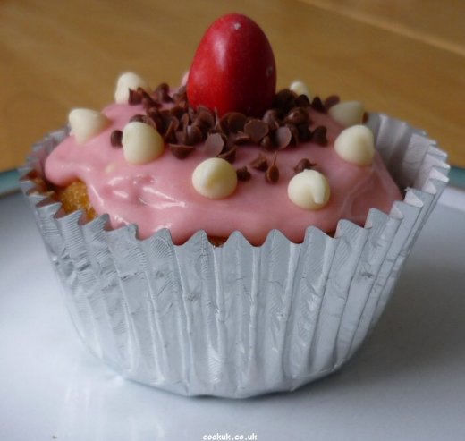 Smartie topped cupcake