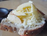 Uncooked apple, cheese and horseradish sandwich for the Diablo toasted sandwich maker.
