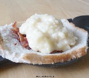 Open and uncooked bacon and banana sandwich. Click the picture to enlarge it.