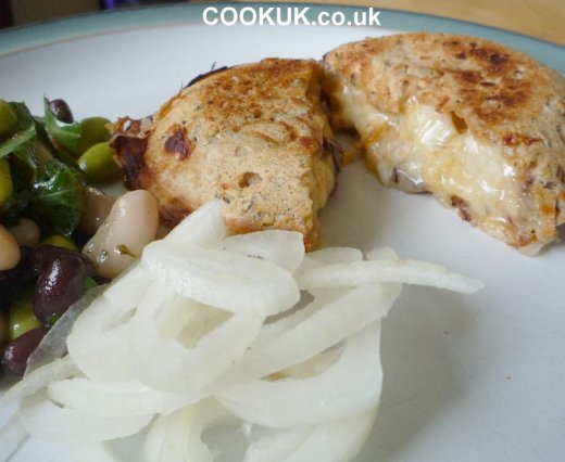 Cheese Onion and Pickle Toasted Diablo Sandwich