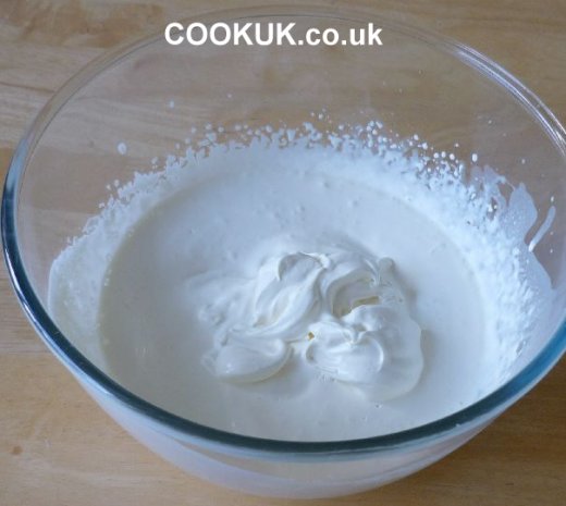 Whipped cream in a bowl