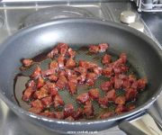 Chorizo frying