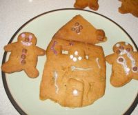 Cooked, decorated and ready to eat gingerbread men