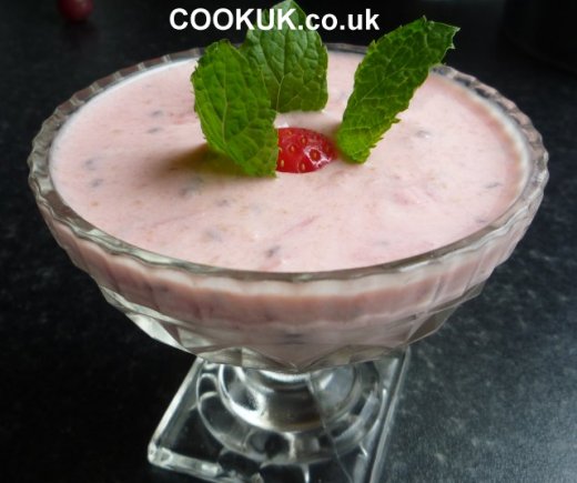 Gooseberry Fool with Strawberry Topping