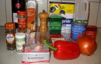 Hungarian goulash ingredients. Click picture to enlarge.
