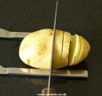Slicing a potato