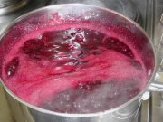 Damson Jam on a rising boil
