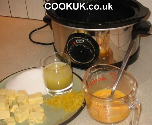 Prepared ingredients for Lemon Curd