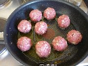 Uncooked meatballs
