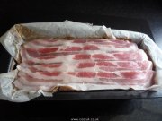 Rashers of bacon on top of meatloaf