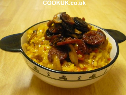 Chorizo and Mushroom Risotto cooked