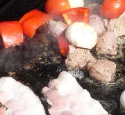 Pre-cooking shashlik ingredients