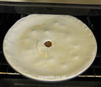 Steak and kidney pie ready for cooking