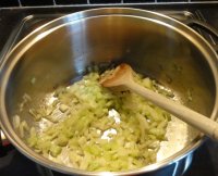 Sweat the onioin and celery