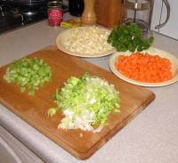 Chop up vegetables