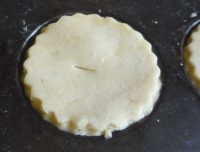 Uncooked with a cut in the pastry