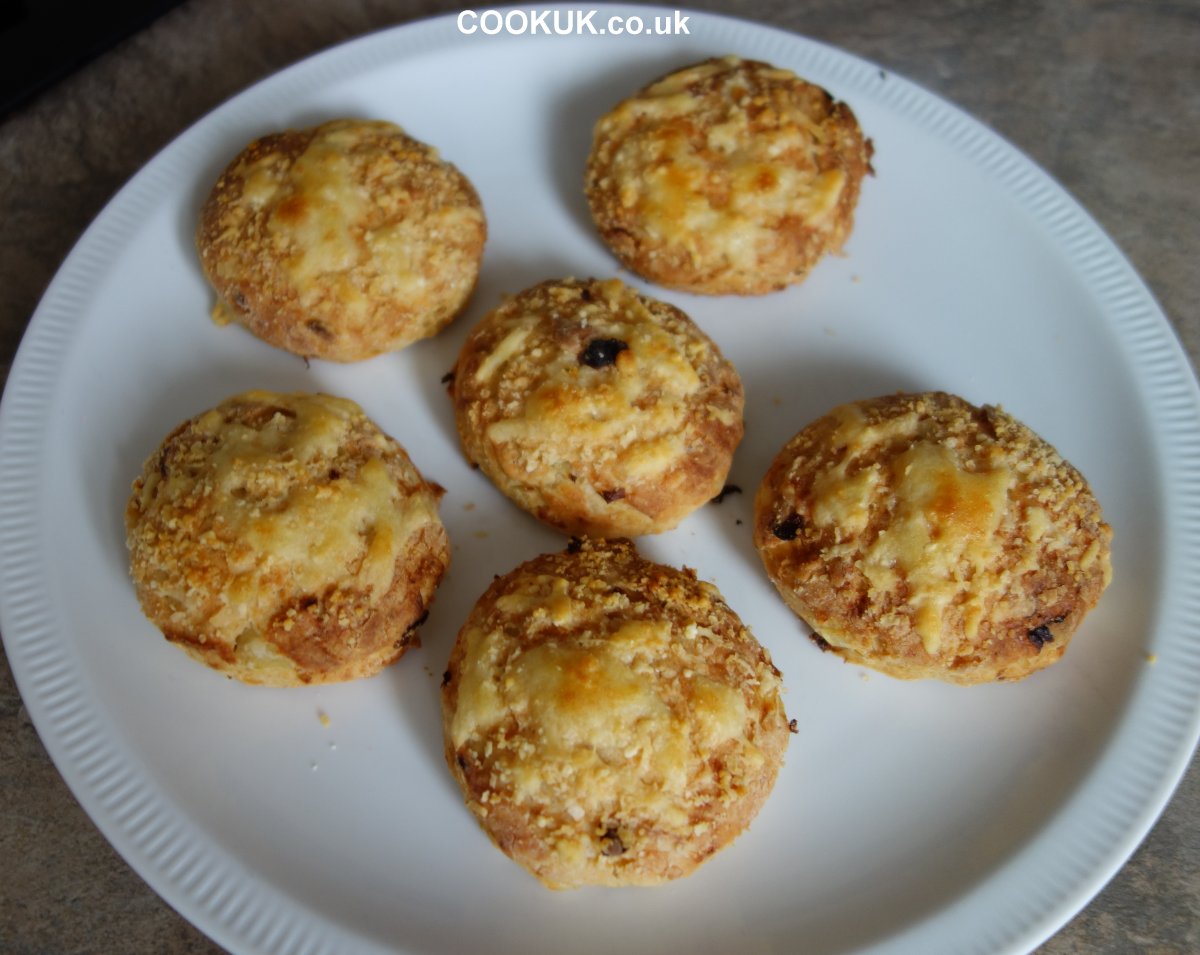 Cheese and Onion Scones ready to eat