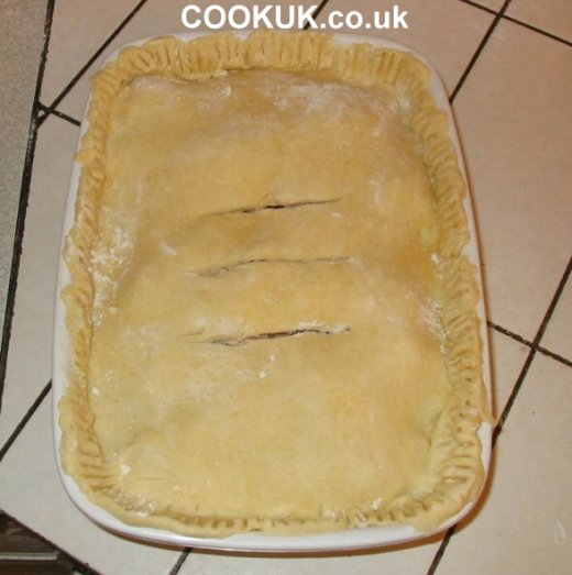 Slits cut in top of Chicken and Ham Pie