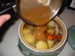 Thicken the gravy of Irish Stew using roux.