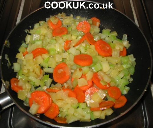 Add celery, carrot, garlic and potato