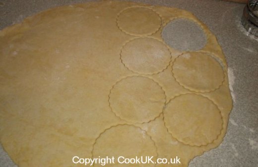 Cut pastry circles