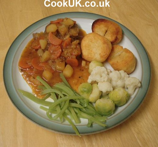Lamb Navarin served with vegetables