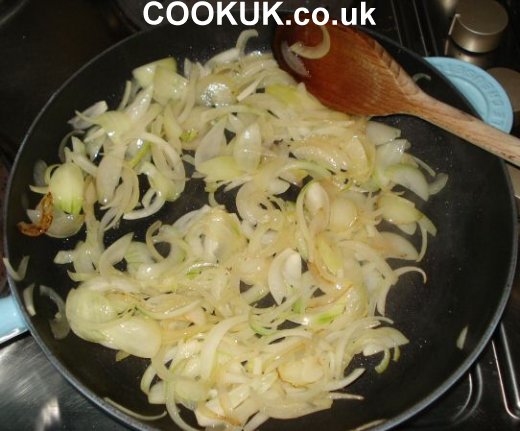 Lightly fried onions