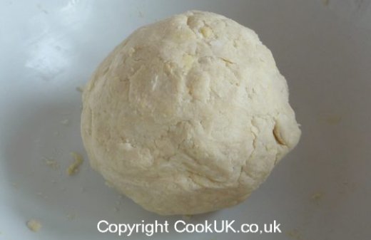 Raw short crust pastry in a ball