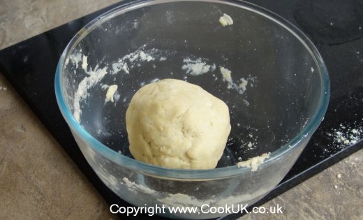 Shortcrust pastry in a ball shape