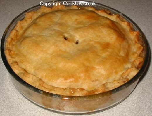 Cooked shortcrust pastry pie