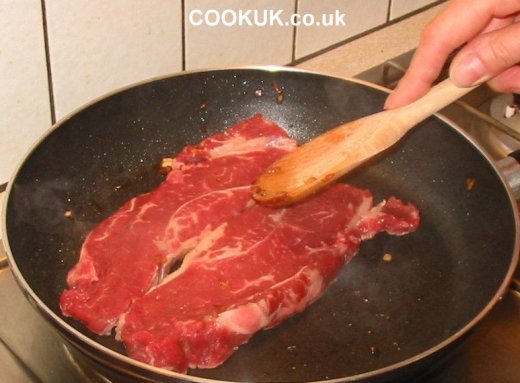 Frying sirloin steak