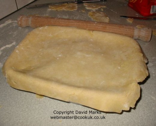 Placing pastry on pie