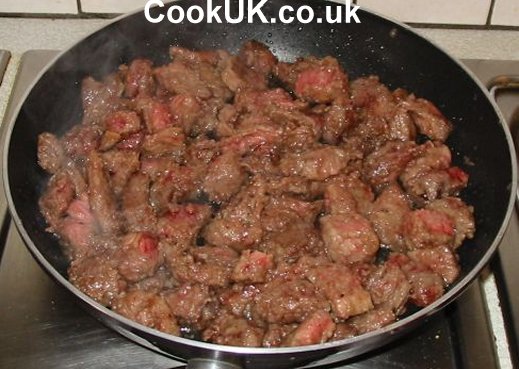 Browned steak