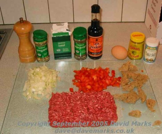 Prepared ingredients for Top Notch Meatloaf