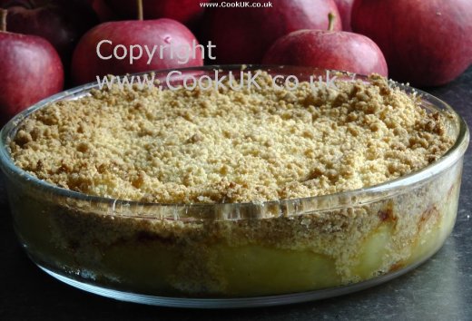 Cooked apple crumble